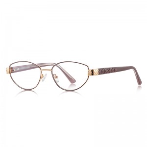 RUISEN’S Tortoise Pattern Temple Oval Metal Eyeglasses 3166
