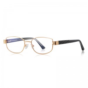 RUISEN’S Ornate Pattern Slim Oval Optical Eyeglasses 3164