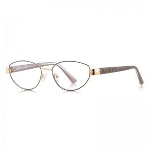 RUISEN’S Tortoise Pattern Temple Oval Metal Eyeglasses 3166