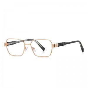 RUISEN’S Strip Temple Double Frame Metal Eyeglasses 3161