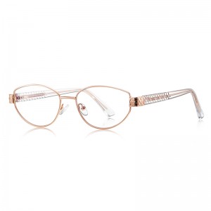 RUISEN’S Tortoise Pattern Temple Oval Metal Eyeglasses 3166
