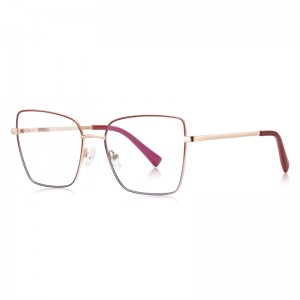 RUISEN’S Slim Square Two-Tone Metal Eyeglasses 3088
