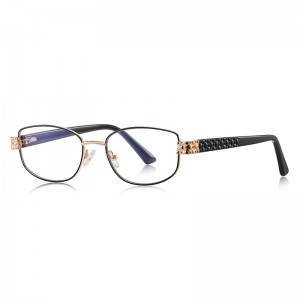 RUISEN’S Ornate Pattern Slim Oval Optical Eyeglasses 3164