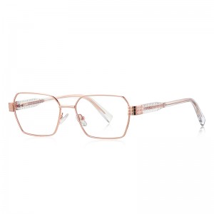 RUISEN’S Strip Temple Double Frame Metal Eyeglasses 3161