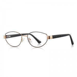 RUISEN’S Tortoise Pattern Temple Oval Metal Eyeglasses 3166