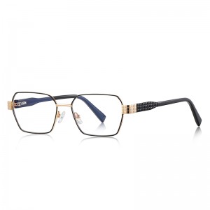 RUISEN’S Strip Temple Double Frame Metal Eyeglasses 3161
