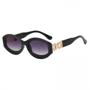 RUISEN’S Fashion Oval Chain Irregular Small Frame Sunglasses 13063
