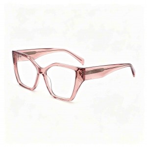 RUISEN’S Unisex Oversized Angular Clear Gradient Acetate Cat Eye Square Optical Glasses Frame F2850