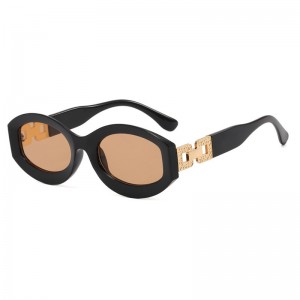 RUISEN’S Fashion Oval Chain Irregular Small Frame Sunglasses 13063