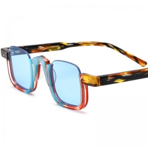 RUISEN’S Two-Tone Acetate Square Nylon Sunglasses Unisex 19352T