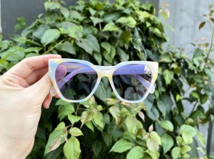 RUISEN’S Marbled Pearl Cellulose Acetate Protective Sunglasses AT8003