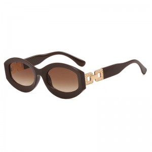 RUISEN’S Fashion Oval Chain Irregular Small Frame Sunglasses 13063