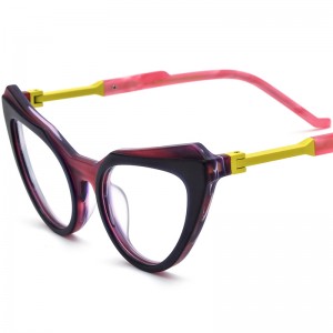 RUISEN’S Custom Multi-Color Patchwork Cat Eye Glasses Frames 19369