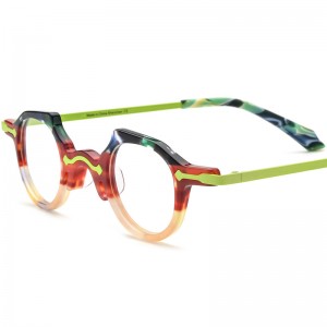 RUISEN’S Custom Colorblocked Alloy Cat Eye Plate Eyeglass Frames19341