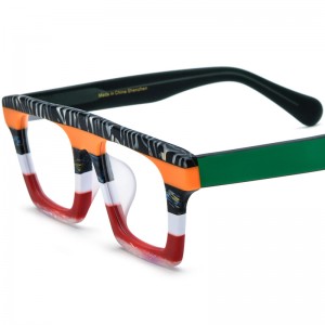 RUISEN'S Custom Mehrfarbige Patchwork-Brille mit quadratischer Platte 19374