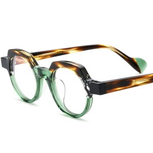 Occhiali da vista in acetato poligonale personalizzato RUISEN'S 19230
