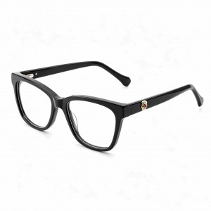 RUISEN’S Unisex 3D Rose Crystal Accent Gradient Acetate Cat Eye Square Optical Glasses Frame MG1022