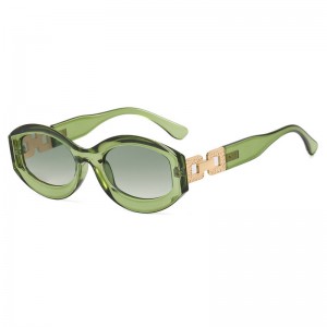 RUISEN’S Fashion Oval Chain Irregular Small Frame Sunglasses 13063