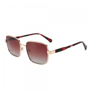 RUISEN’S Vintage Square Metal Acetate Sunglasses 8516