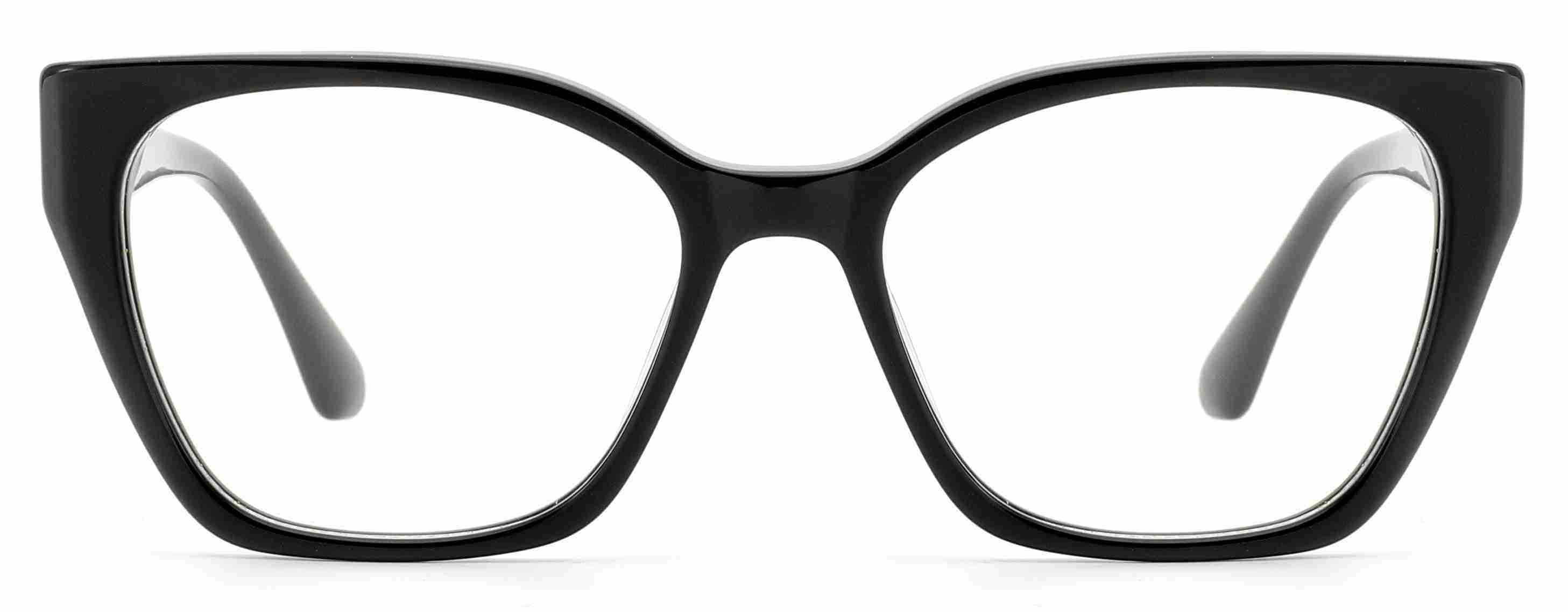 RUISEN'S Handcrafted Gradient Acetate Gender-Neutral Cat Eye Optical Frame With X Crystal Metal Ornament MG1018