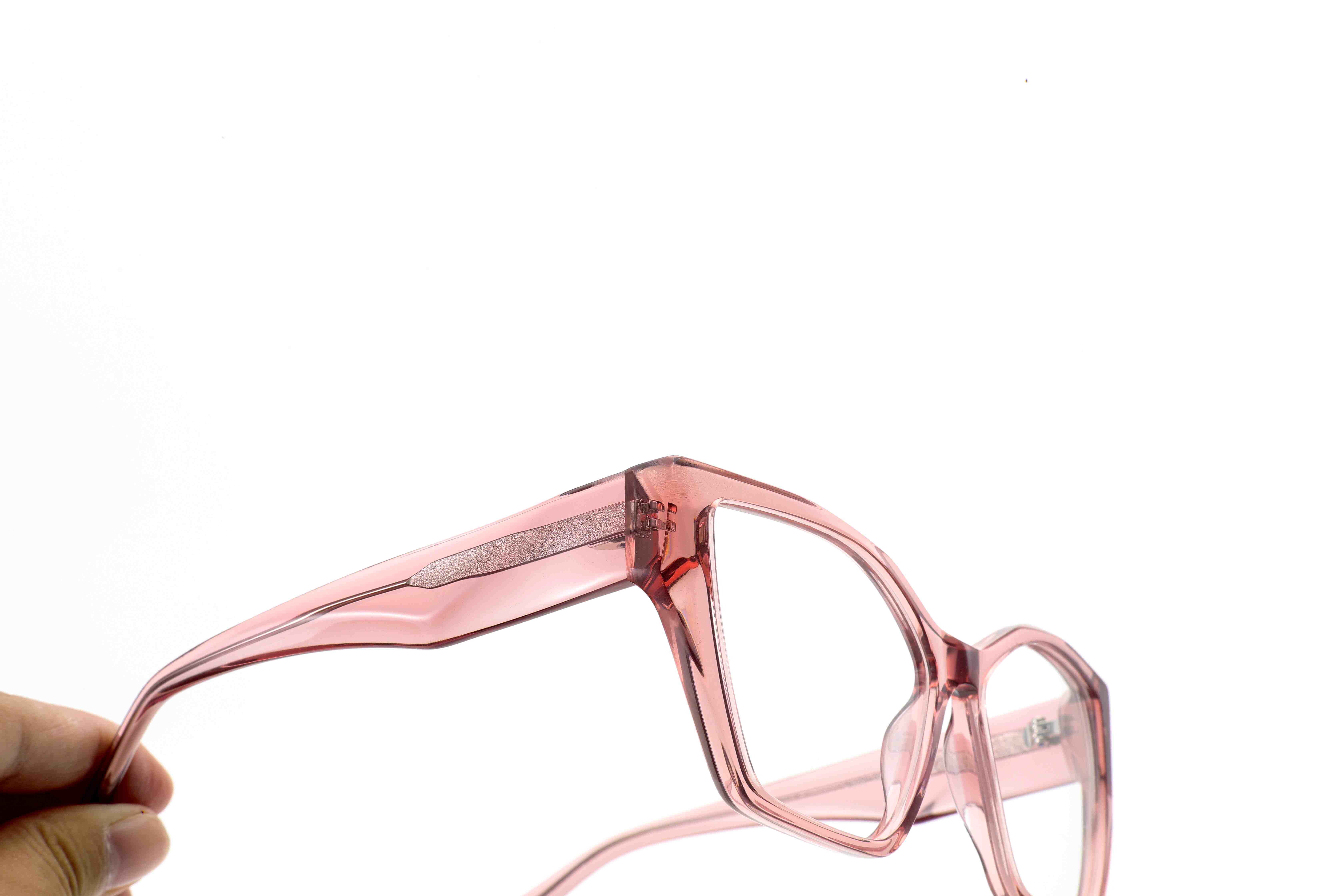 RUISEN'S Unisex Oversized Angular Clear Gradient Acetate Cat Eye Square Optical Glasses Frame F2850