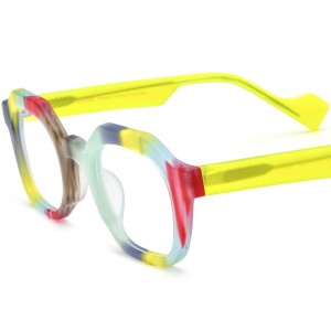RUISEN’S Multi-Color Spliced Square Acetate Optical Frames 19389