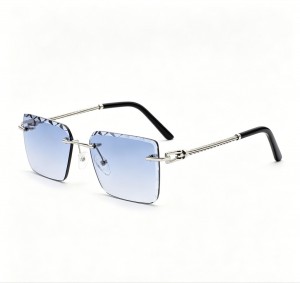 RUISEN’S Diamond cut rimless twisted metal sunglasses 25612