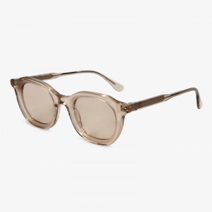 RUISEN’S  Vintage Casual Round Sunglasses Trendy Multi-tone Premium Handcrafted Wood Metal Shades	23SA005