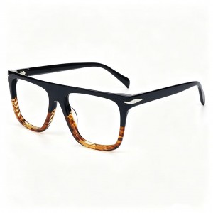 RUISEN’S Wide Bridge Acetate Square Optical Frames With Metal Trim VG5006AF