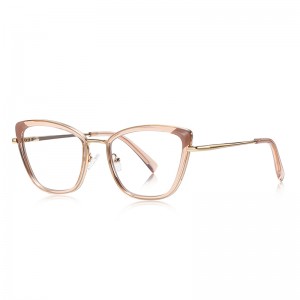 RUISEN’S Contrast Color Corner Cat Eye Metal Eyeglasses 3126