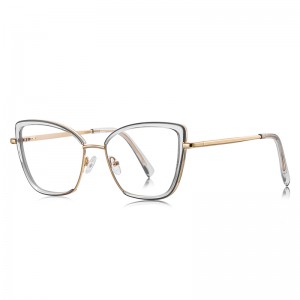 RUISEN’S Double Layer Transparent Rim Cat Eye Eyeglasses 3152