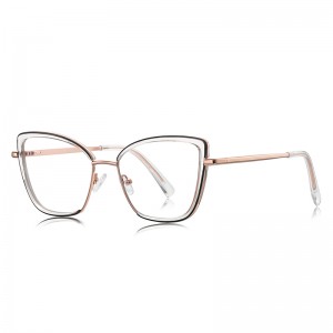 RUISEN’S Double Layer Transparent Rim Cat Eye Eyeglasses 3152