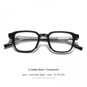 RUISEN’S 2025 New style Acetate Retro Square Blue Light Glasses Premium Acetate Full-Frame Model F22246