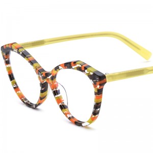 RUISEN’S Custom Patchwork Cat’s Eye Plate Eyeglass Frames 19297