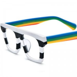 RUISEN'S Custom Mehrfarbige Patchwork-Brille mit quadratischer Platte 19374