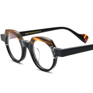Occhiali da vista in acetato poligonale personalizzato RUISEN'S 19230