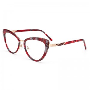 RUISEN’S 2025 Diamond-Textured Cat-Eye Glasses Vintage & Luxe Acetate Metal Optical Frames WPK8201