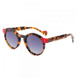 RUISEN’S 2025 European Acetate Sunglasses Retro Round Frames 8622