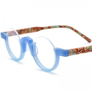 RUISEN’S New Multi-Color Mixed Material Round Matte Acetate Eyeglass Frames Optical Glasses 19279