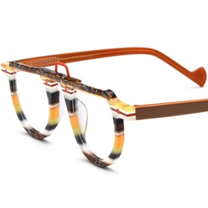 RUISEN’S New Multi-Color Patchwork Round Acetate Eyeglass Frames 19383