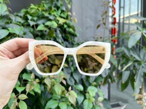 RUISEN’S Marble Pearl Acetate Thick Frame Polarized Sunglasses UV Protection Fashion Eyewear AT8013