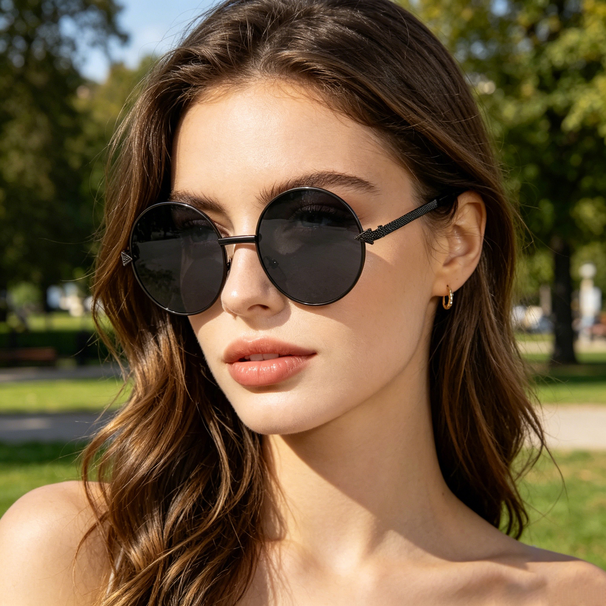 RUISEN’S Retro Round Metal Sunglasses Unisex UV400 Mirror Lens Vintage Sun Glasses for Beach Travel Shopping Outdoor Daily Eyewear 575