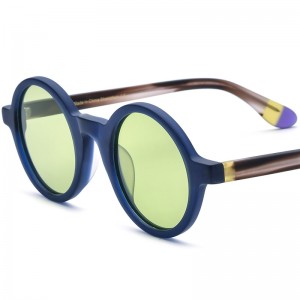 RUISEN’S Vintage Matte Acetate Large Round Polarized Sunglasses 19270T