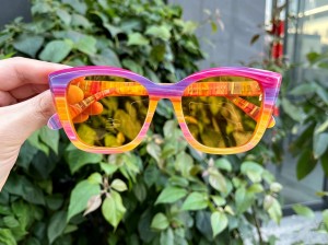 RUISEN’S Hand-Cut Marbled Cellulose Acetate Fashion Cat Eye Polarized Shades AT8019