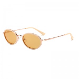 RUISEN’S Vintage Thin Metal Oval Sunglasses Multi Color Gradient Lens UV400 Protection Lightweight Travel Driving Shades8959