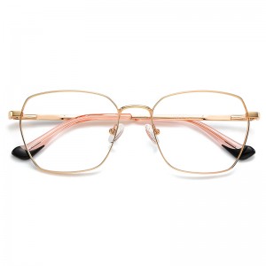 RUISEN’S Refined Color Block Metal Square Eyeglasses 3022