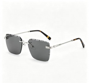 RUISEN’S Cut Edge Rimless Gradient Sunglasses 25636