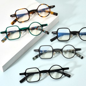 RUISEN’S New Asymmetrical Round & Square Acetate Optical Eyeglass Frame 19155