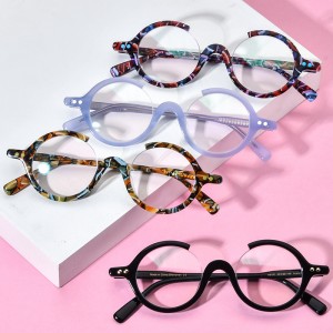 RUISEN’S Korean Trend Irregular Acetate Blue Light Blocking Glasses, Non-Prescription Eyewear 19191