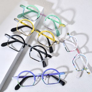 RUISEN’S	Colorful Ultra-Light Pure Titanium Semi-Rimless Eyeglass Frames Unisex Optical Glasses 185939